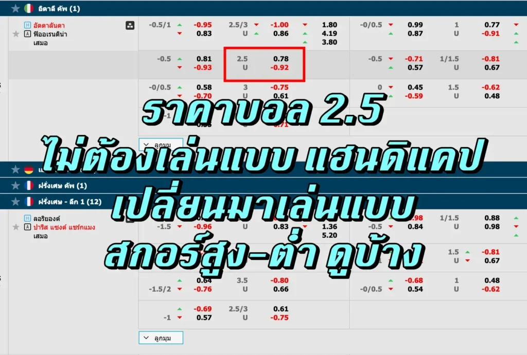 ราคาบอล 2.5