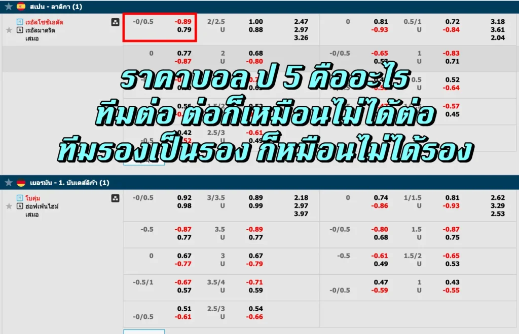 ราคาบอล ป 5 คืออะไร