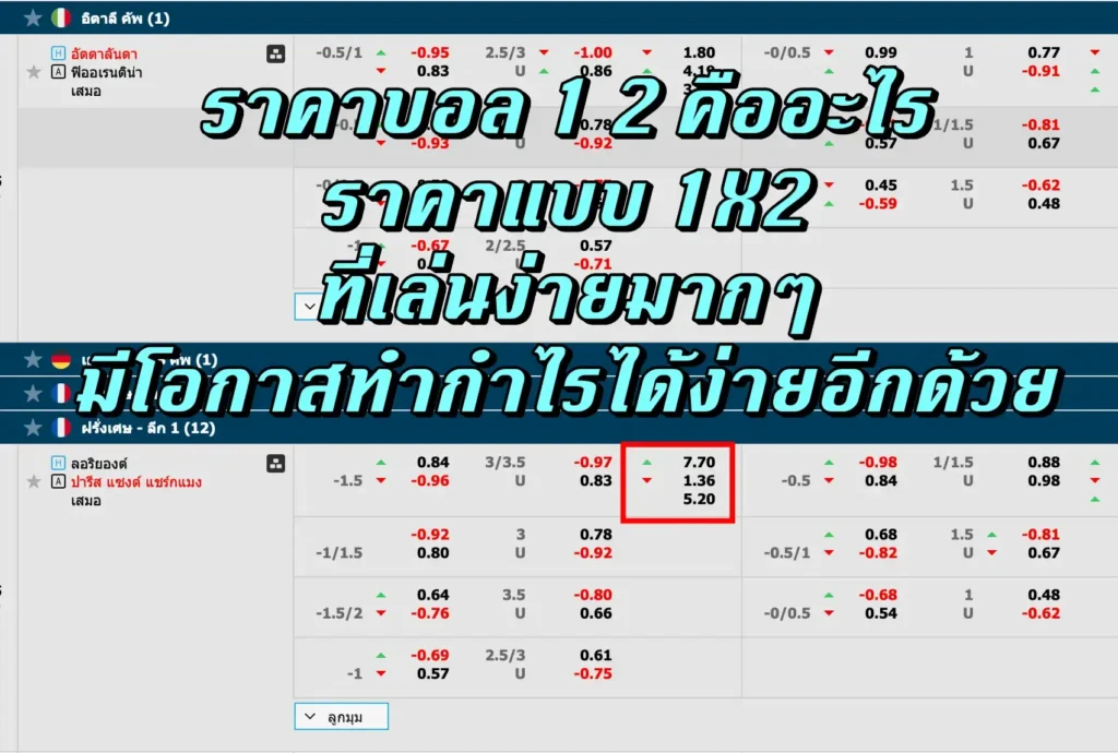 ราคาบอล 1 2 คืออะไร